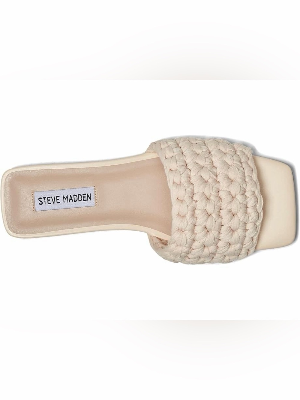 Steve Madden cream ivory off white  Braided fabric Slide Sandals